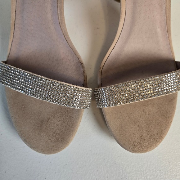 Jeffrey Campbell Laura Crystal Embellished Block Heeled Open Toe Sandal Size 7.5 - Picture 3 of 13